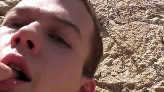 Amateur teased by an older gay and jerked off until he cums