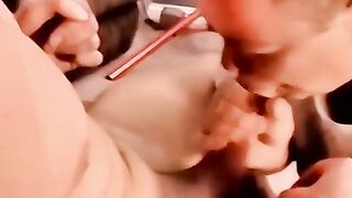 Nasty looking amateur guy plays around with hard cock