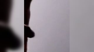 Amateur black dude masturbates and cums in mature gays mouth