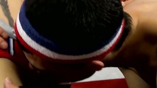Young twink with big dick bareback banging cute lover