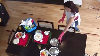 hispanic maid with long butt and long titties gets filthy