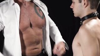 Hot twink Marcus Rivers moaned loudly as he took the raging cock of inked daddy Dalla