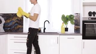 Freaky Stepmom Catches Stepson Jerking Around And Empties His Nuts Of Cum