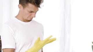 Freaky Stepmom Catches Stepson Jerking Around And Empties His Nuts Of Cum