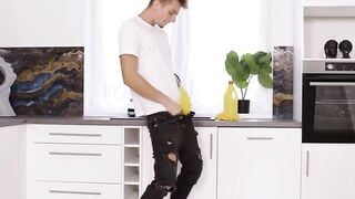 Freaky Stepmom Catches Stepson Jerking Around And Empties His Nuts Of Cum