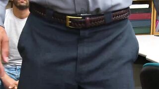 Buff cop daddy hard fucks a slim shoplifter til he cums Hoe 3