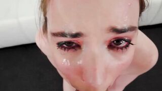 Bigtit queen Hazel Moore gags on hugedick for tittyfuck