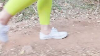 Virgin Nature-enjoying sexy Seduced In Outdoors Three-Way By Amorous Hispanic Dyke Couple
