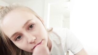 Slim babe sucks her stepbrothers dick and rides it so good