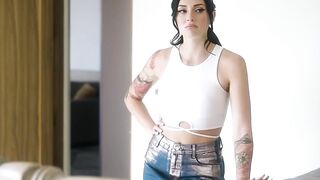 Thin Dark-haired sexy Ditches Boys To Screwed sexy Huge Boob Dark Hair Roommate
