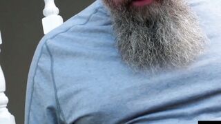 HardcoreBears.com - Nasty fat bear makes his cub kneel to blow his thick rod eagerly