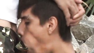 DaddyBreeding.com - Skinny soldier has a mission on commanders raw cock until climax