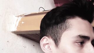 I painted my luscious gooey cum on twink punk Sonnys horny mouth