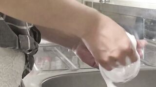 Hairy pussy Asian MILF gets fucked POV