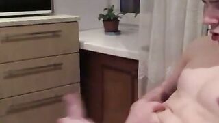 Amateur strips nude to show off his body and masturbate solo