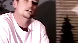 Amateur guy strokes his cock to porn while recorded with cam