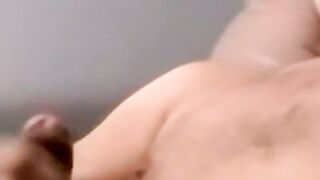 Amateur guy strokes his cock to porn while recorded with cam