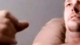 Amateur guy strokes his cock to porn while recorded with cam