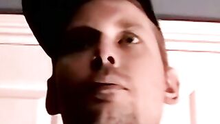 Amateur guy strokes his cock to porn while recorded with cam