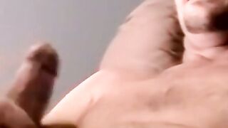 Amateur guy strokes his cock to porn while recorded with cam