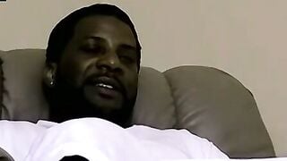 Big cocked black amateur masturbates solo on camera
