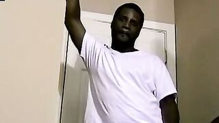 Big cocked black amateur masturbates solo on camera