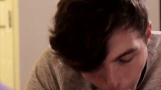 Inked young man has his ass raw penetrated after a blowjob