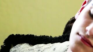 Pulling that big fat cock all alone and moaning very quietly