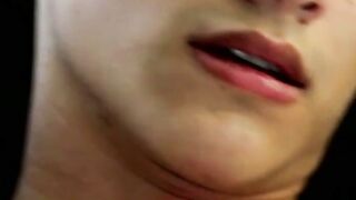 Pulling that big fat cock all alone and moaning very quietly