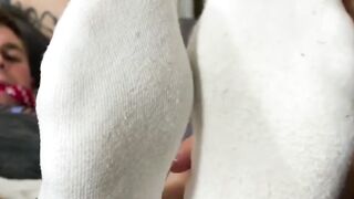 MaleFeetXXX.com - Obsessed Dan's intense sniffing and licking of hairy Nathan L's fee