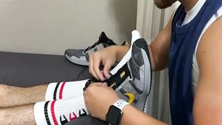 MaleFeetXXX.com - Obsessed Dan's intense sniffing and licking of hairy Nathan L's fee