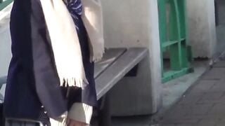 NipponPissTV.com - Japanese schoolgirl finds a perfect public place to pee outdoors