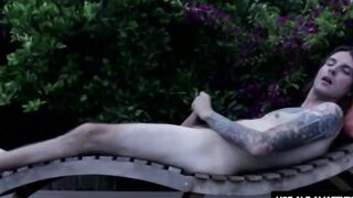 RealAltGuys.com - Young tattooed skater twink gets his cock deepthroated in the pool