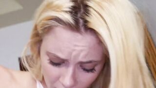 Cutie Riley Star eats stepdads jizz after had POV drilling