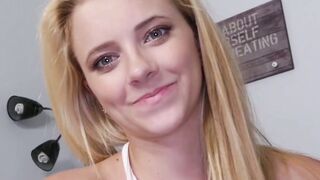 Cutie Riley Star eats stepdads jizz after had POV drilling
