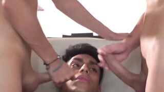 BreedingLatino.com - Skinny Latino amateur takes raw cock while sucking thick dick