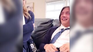 Girlfriend shares bfs big dick with busty besties
