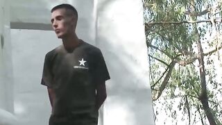 DaddyBreeding.com - Naughty young army cadet rides majors raw cock outdoors until the