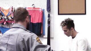 SayUncleNetwork.com - Inked young man's load blown after a raw police drilling