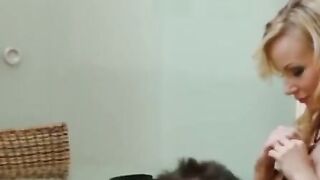 Stunning escort Allison hard fucks hung stud before facial