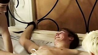 Hot young twink Evan Heinze gets tormented by tickling his naked feet and chest
