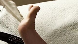 Hot young twink Evan Heinze gets tormented by tickling his naked feet and chest