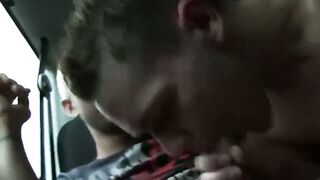 BoyDesire.com - Amateur twinks' threesome sex session in a moving car