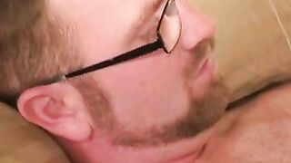 Hairy stud strokes his massive dick and shoots thick loads