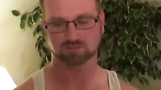 Hairy stud strokes his massive dick and shoots thick loads