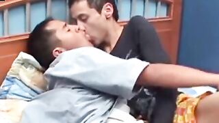 Smooth Latino twink gives perfect blowjob before ass fuck