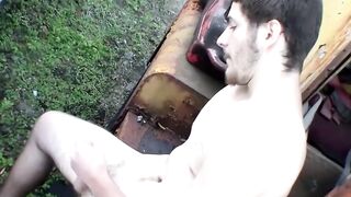 Steamy tattooed twink guy loves tasting his own nuts nectar