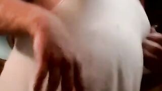 Older fat black gay helps a chubby youngster to cum blast