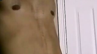 Black dude masturbates on the floor waiting for cum spray