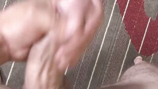Tettooed solder playing with cock underpants and jerks off